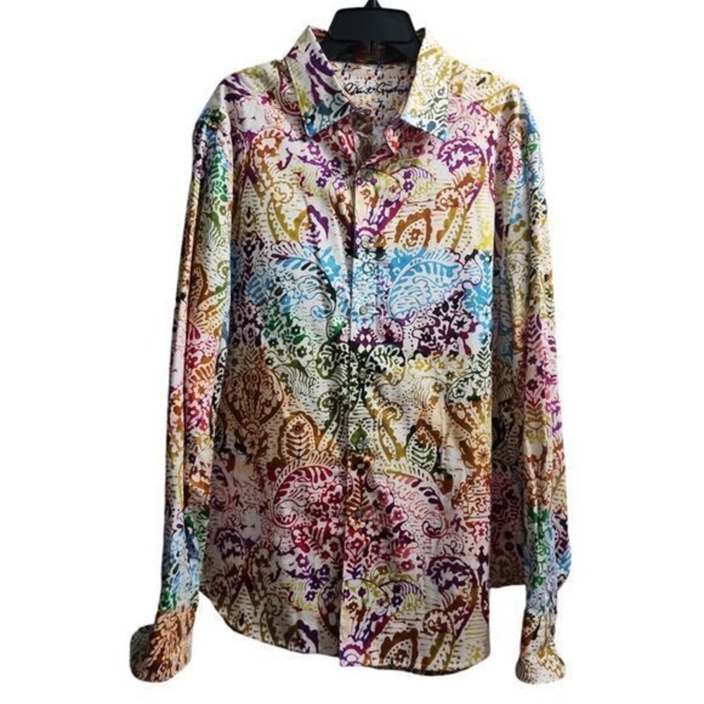 Robert Graham Vibrant Zelandia Paisley Print Shirt Classic Fit XL